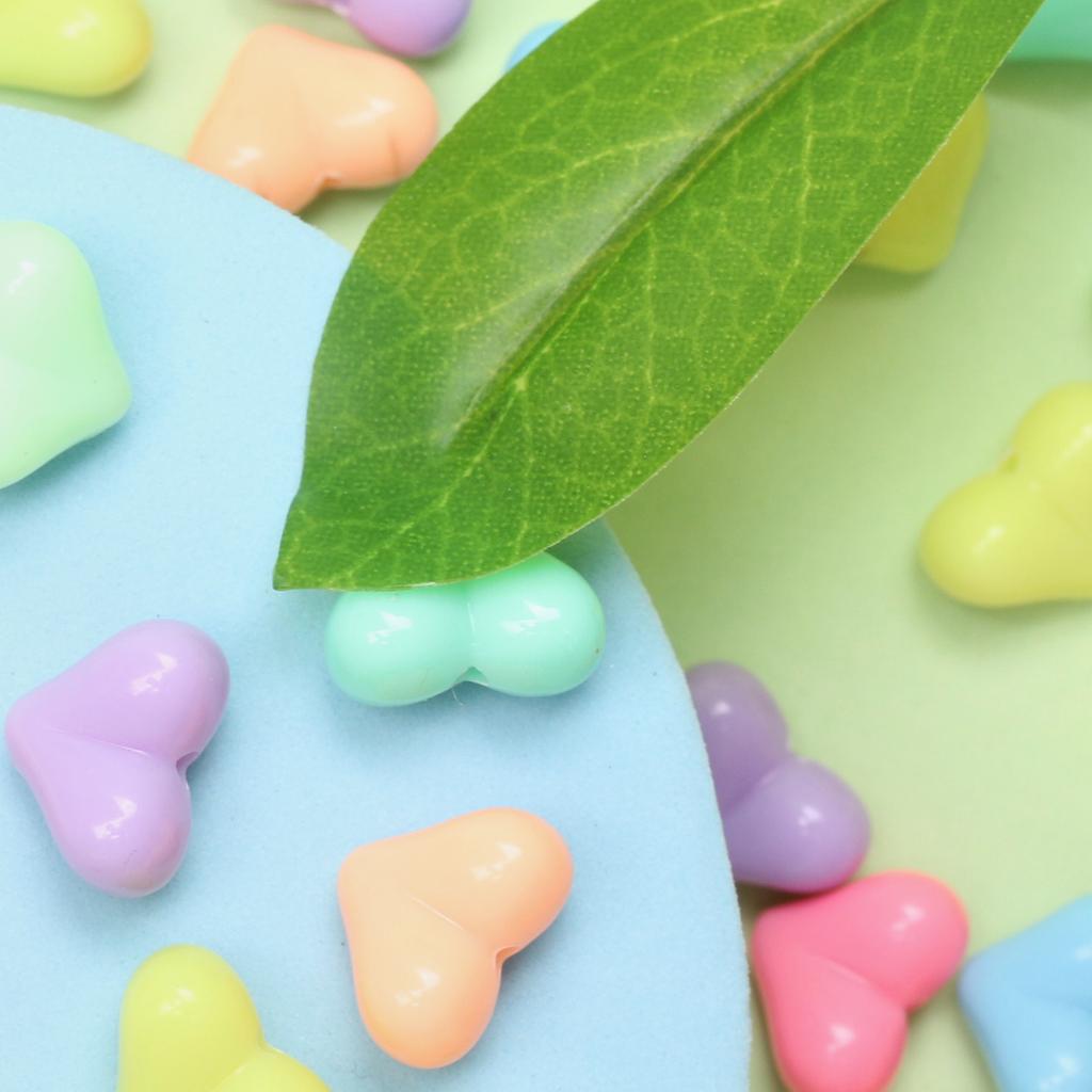 Ювелирные аксессуары цвета макарон, средние бусины в виде сердца, ожерелье, изготовление модных украшений «сделай сам», персиковый браслет, 20 шт., кремовый браслет