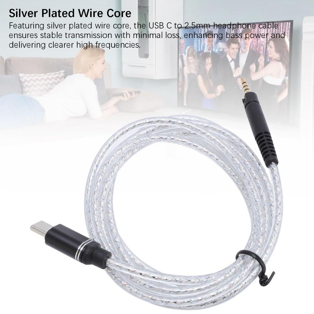 4.9FT USB C to 2.5mm Headphone Cable for M30X M40X M50X for HD598 599 HD558 Headphone Upgrade Cable