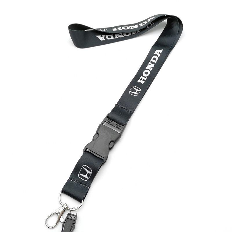 AAAHT1 For Honda Civic Fit Accord CRV Motorrad Lanyard Nylon Printing Emblem Style Black White Keychain Motorcycle Accessories Gadget