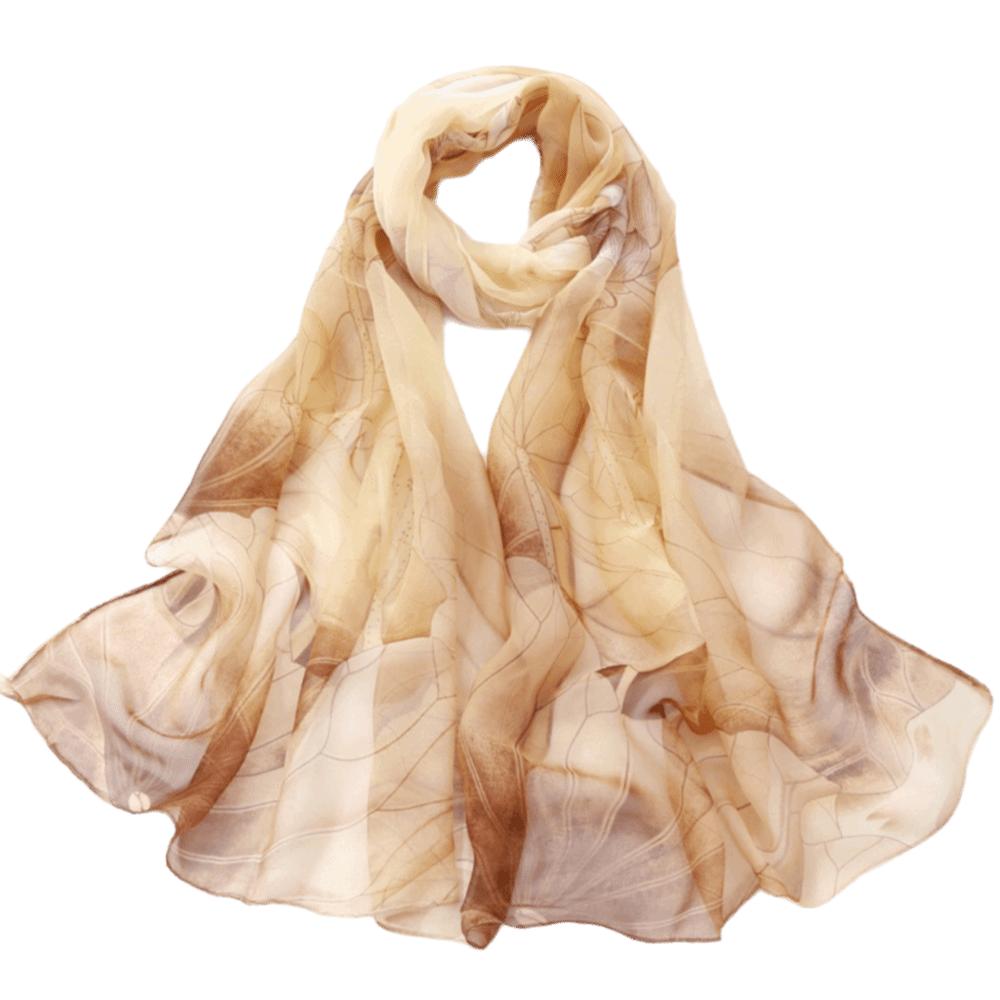 Embroidered Silk Scarf Breathable Long Wraps Summer Beach Shawl for Women