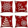 Christmas Decoration Pillow Cover Snowflake Pattern Printing Living Room Sofa Cushion Cover Room Home Party Decoration