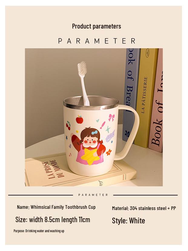 Причудливый семейный стакан из нержавеющей стали с мультяшным дизайном для зубных щеток