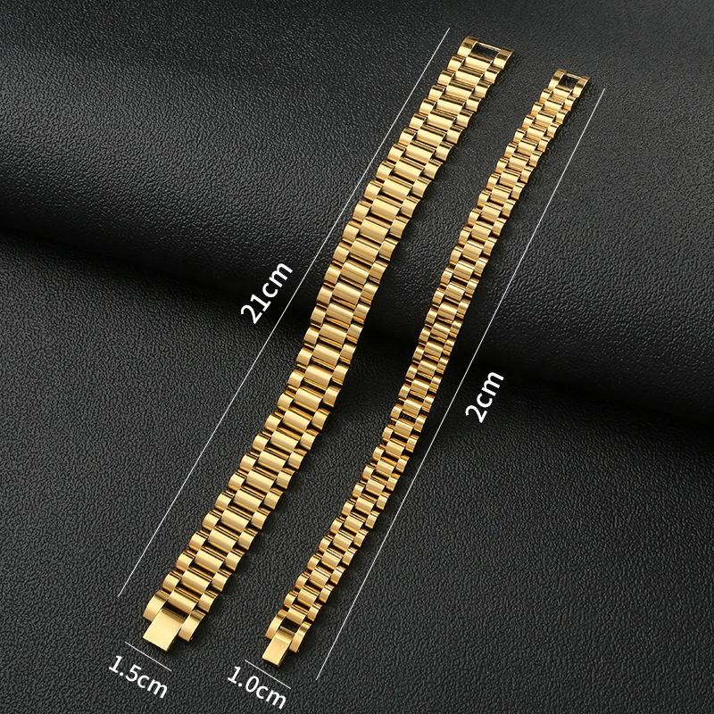 European and American Trendy Light Luxury Style High-quality Fashionable 15mm Wide Watch Chain Titanium Steel Bracelet