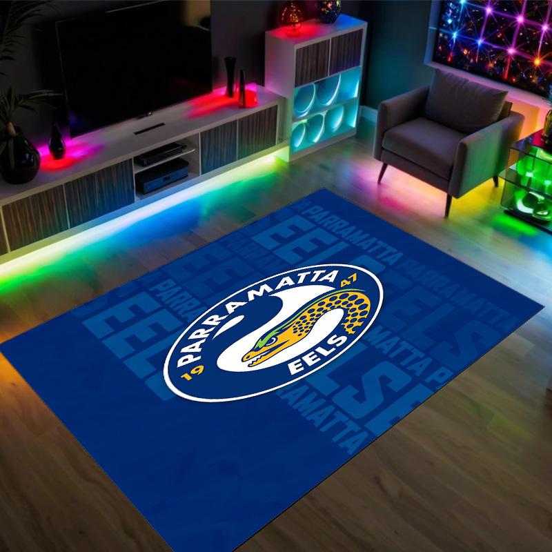 Parramatta Eels Design Crystal Velvet Carpet Cozy Non?Slip Printed Rug For Bedroom Living Room Entrance