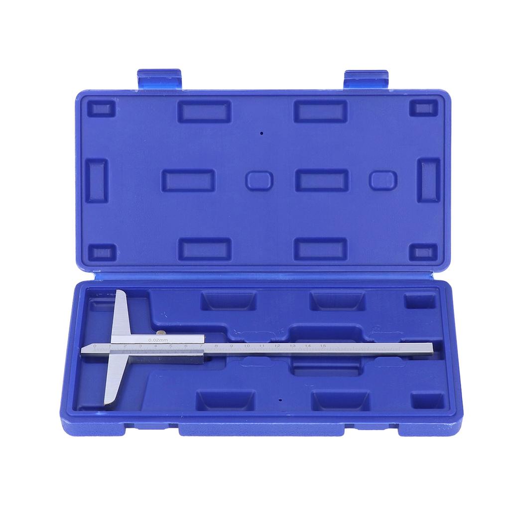 Depth Vernier Caliper High Carbon Steel Measuring Tool for Metal Processing 0.02mm Accuracy0150mm