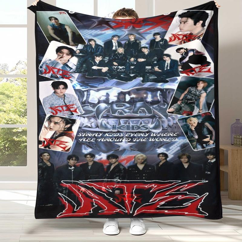 HD Фланелевое одеяло со Stray Kids Kpop Звездой, Ультрамягкий теплый плюшевый плед для дома, спальни, кровати, дивана, Чехол для кемпинга, пикника, Подарок