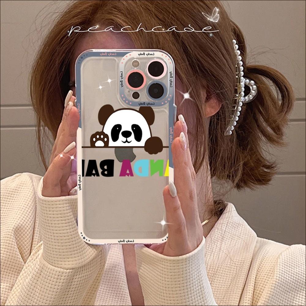 Чехол для телефона с милой пандой для IPhone 14, 13, 12, 11 Pro Max XS X XR SE 2020, 6, 7, 8 Plus, мини-защитный чехол