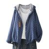 Spring Autumn Thin Jacket New Hooded Printed Drawstring Coat Artistic Casual Loose Top Women's Cotton Yarn Shirts Jackets