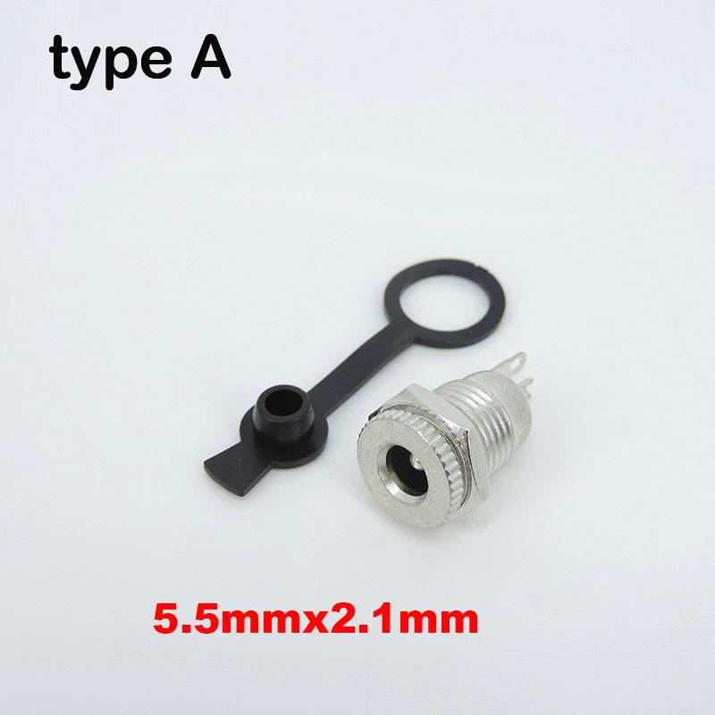 DC099 5.5*2.1 5.5*2.5 DC Power Jack Socket Female Panel Mount Connector Metal 5.5 Mm X 2.1mm With Waterproof Cap Cover