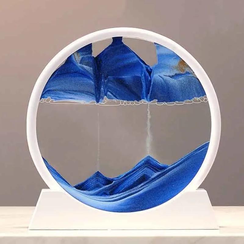 12-дюймовые 3D песочные часы с зыбучим песком, глубоководный песчаный пейзаж, художественная картина, круглая стеклянная поделка, текучая песчаная картина, гостиная, домашний декор