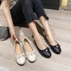 2024 Shoes for Women Fashion Flat Shoes Pearl Round Toe Casual Shoes Fashion Leather Slip-on Loafers
