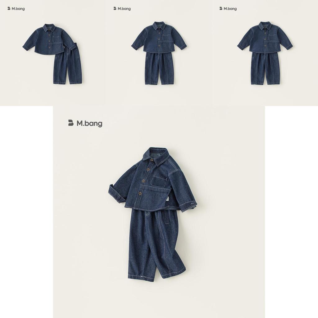 Boys Denim Suit Set With Polyester Fabric For Spring And Fall Kids Age 3 To 8