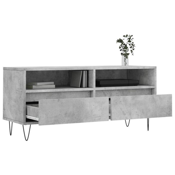 VidaXL TV Stand Concrete Grey 100x34.5x44.5 Cm Engineered Wood 831240