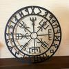 1pc Metal Viking Wall Decor Nordic Metal Viking Wall Art Bedroom Living Room Home Black Metal Compass