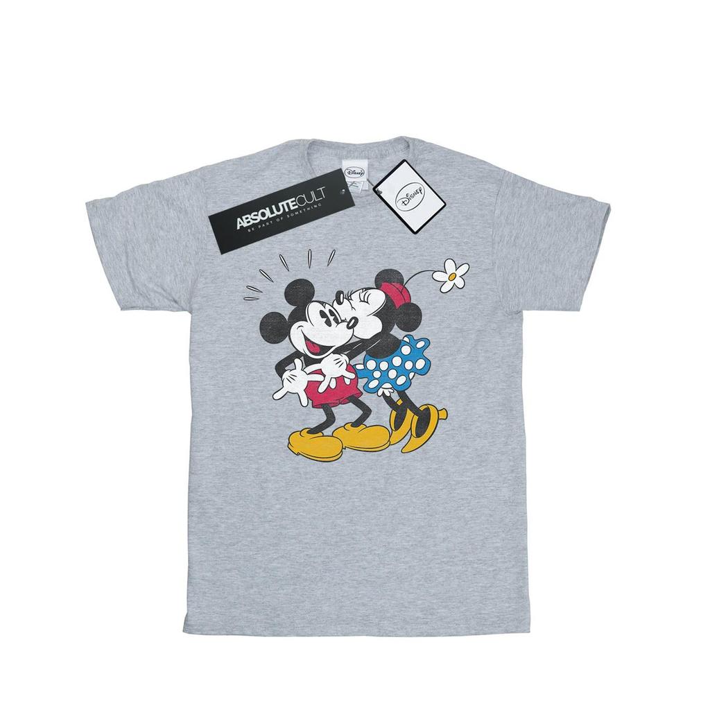 Disney Mens Mickey Mouse Mickey And Minnie Kiss T-Shirt