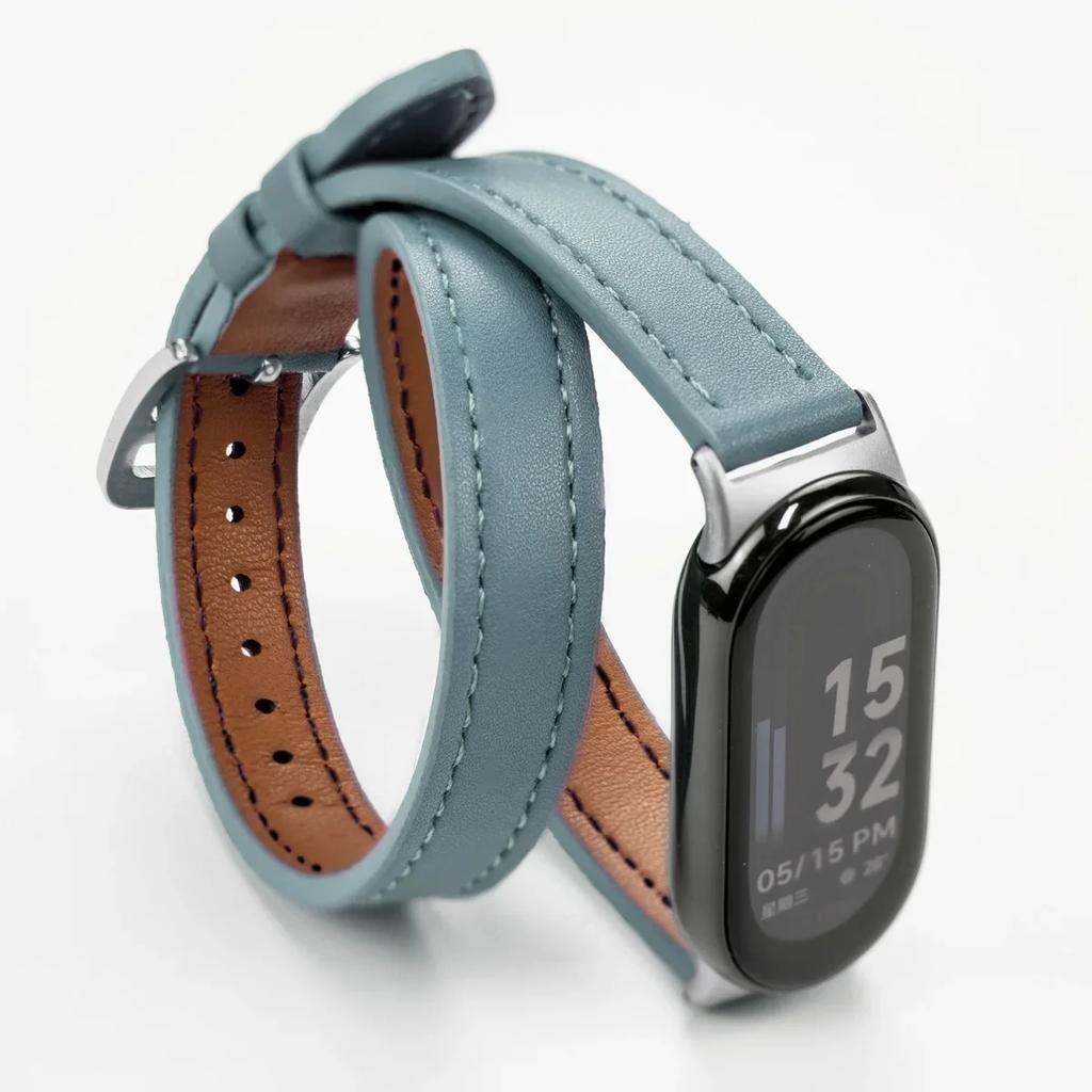 Для Mi Band 8 Ремешок Кожаный ремешок Для Xiaomi Mi Band 9 Ремешок на запястье Correa Часы Замена Miband 9 NFC Спортивный браслет Pulseira