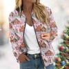 Женская куртка с длинным рукавом, легкая, на молнии, укороченная, с цветочным принтом, верхняя одежда, повседневная, стеганая куртка с карманами