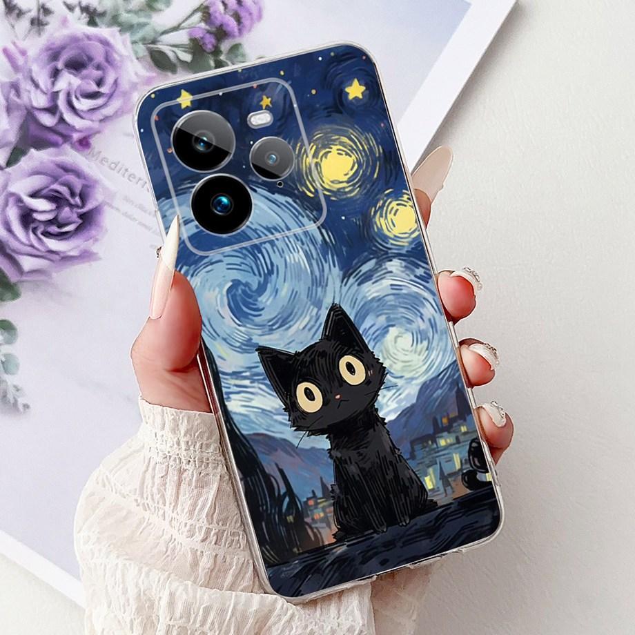Soft Liquid Silicone Back Cover For Realme GT7 Pro RMX5011 Phone Case Marble Gothic Style Cartoon Bumper Shell Realme GT 7 Pro