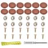 ABBP-3Set Leather Snap Upholstery Buttons Fit For Tufting Furniture Bed Sofa Chair, Car Seat RV Roof Brown