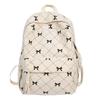 Schoolbag corduroy bow small backpack girls high value small schoolbag simple ins wind small casual backpack women