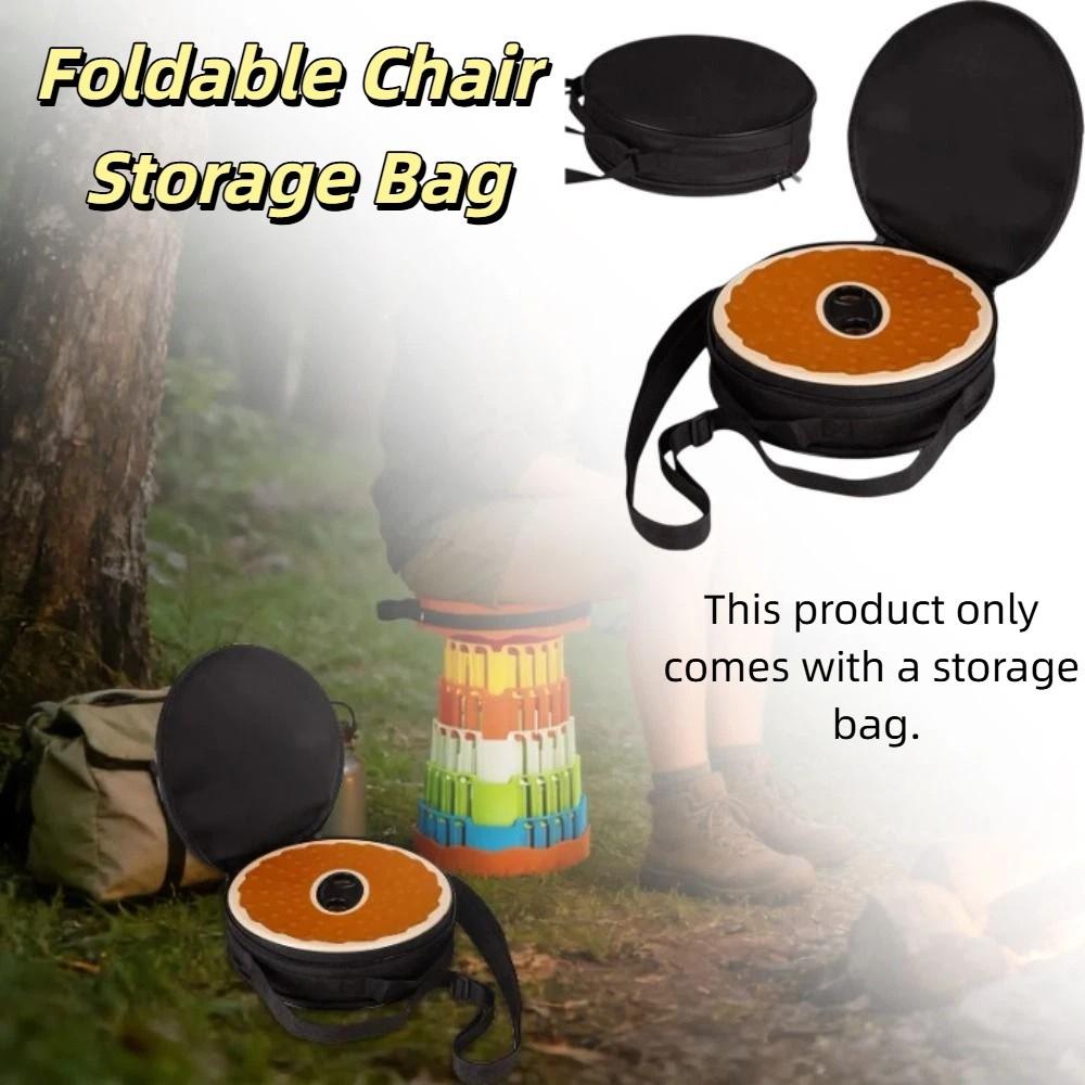 Lightweight Foldable Stool Bag Durable Round Organizer Bag Folding Stool Bag Hiking Accessories