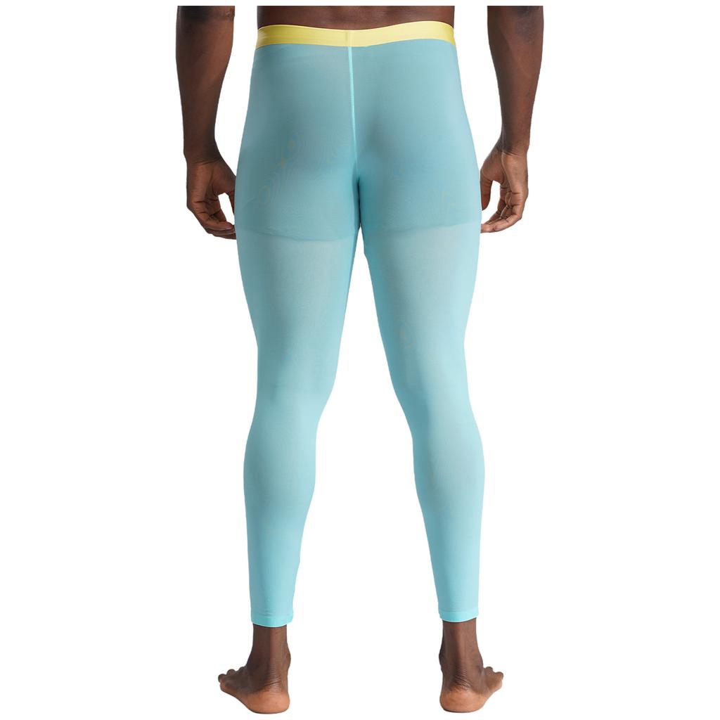 Mens Silky Yoga Leggings Seamless Stretch Fabric Gym Sports Bottoms