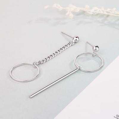 Серьги из стерлингового серебра 925 пробы, асимметричные круглые серьги-капли с кисточками для женщин и девочек, модные ювелирные изделия из стерлингового серебра Eh1334