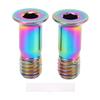 2pcs Bike Rear Derailleur Pulley Screw Colorful Hollow Ti Alloy Lightweight Flat Head Rear Dial