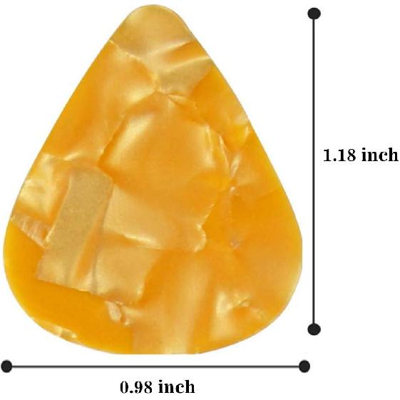 Guitar Picks Thin Light Soft Gauge Assorted Pearl Variety Pack Celluloid - 50 Pcs Mixed Colorful - Plectrums for Gift Acoustic Guitar, Bass and