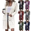 Women's Long Pocket Cardigan Sweater Long Sleeve Knit Sweater Jacket