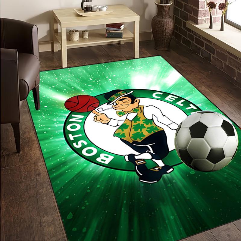 Boston Basketball Rug Office Carpet Non-Slip Mat, Chair Rug Floor Covering for Gaming, Bedroom, Living Room , Home Decor Christmas Gift