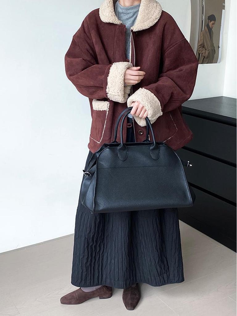 Winter Hot Cocoa Retro Suede Fur Coat - Women's Warm Top 6002