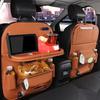 Faux Leather Car Backseat Multi-Pocket Folding Storage Bag Organizer Holder
