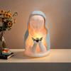 Virgin Mary Night Light Resin Praying Virgin Table Lamp Blessed Mother In Blue Veil Bedside Light Catholic Home Decoration Gift for Baptism Christmas