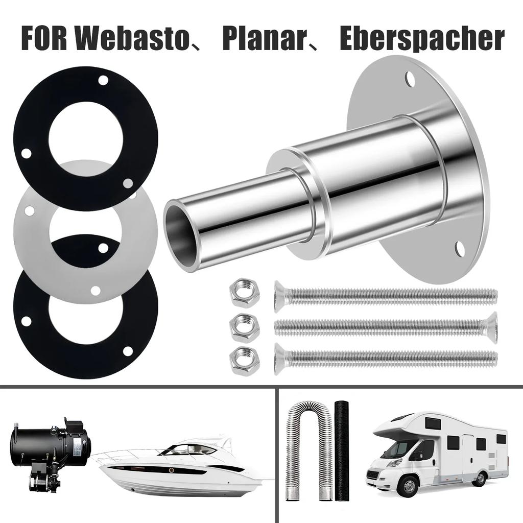 Straight Thru Hull Exhaust Skins Fitting for Marine Car 24mm Inner Diameter Tube Pipe 316 Stainless Steel Thru Hull Exhaust Skin