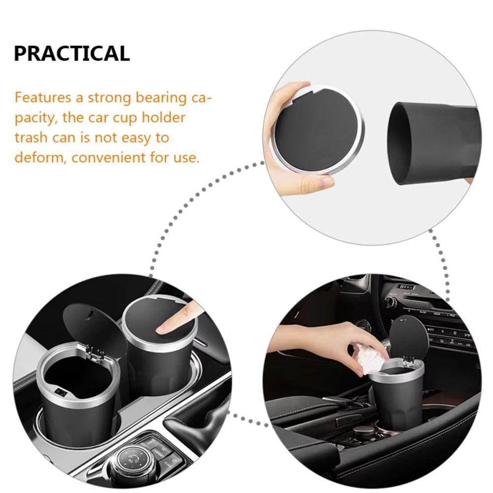 with Lid Car Trash Bin Can Mini Car Interior Rubbish Bag Bucket Auto Dust Organizer  for Auto