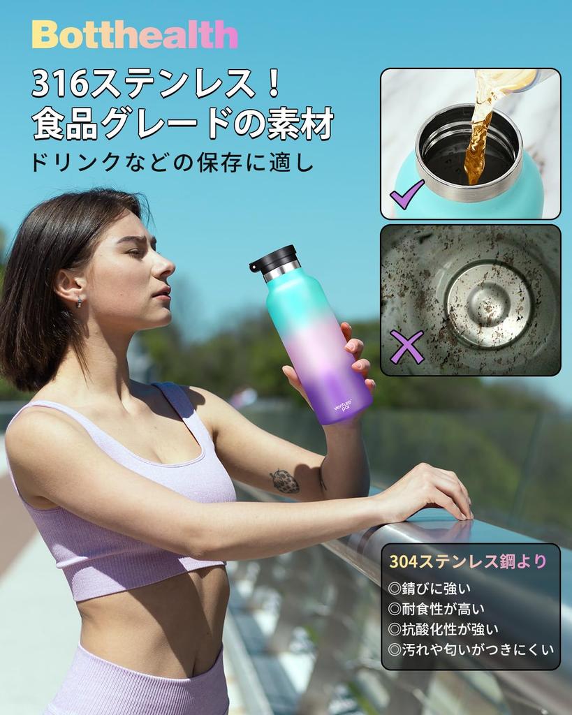 Cold Insulated Water Bottle 500ml Straw Water Bottle Vacuum Insulated Stainless Steel Thermos Lightweight Portable Leak Proof Bottle Gradient Matte