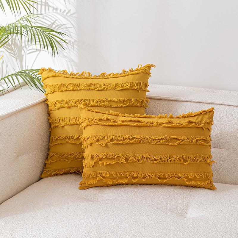 Наволочка из хлопка и льна в богемном стиле, без сердцевины, срезанные цветы, кисточки, чехол для диванной подушки