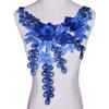 Blue Flower Applique Embroidered Sew On Neckline Collar For Clothes Dress Lace Fabric Diy Decoration Repair