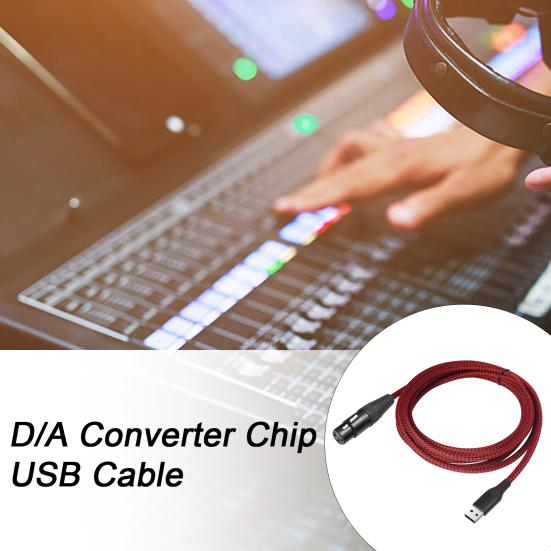 Кабель-адаптер USB папа к XLR мама Простой в использовании Универсальный кабель-конвертер для микрофона Plug-and-Play Студийный аудиокабель