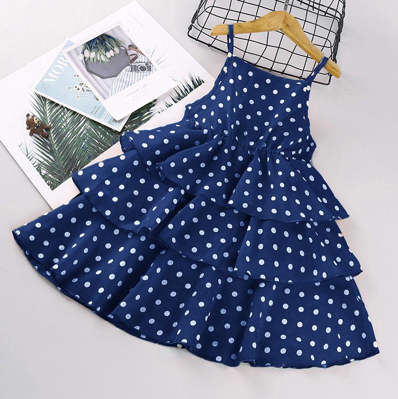 Dress Kids Girls 4-12 Years Black Polka Dot Dress For Girls Stylish Girls Vacation Holiday Clothes Kids Clothes Dress
