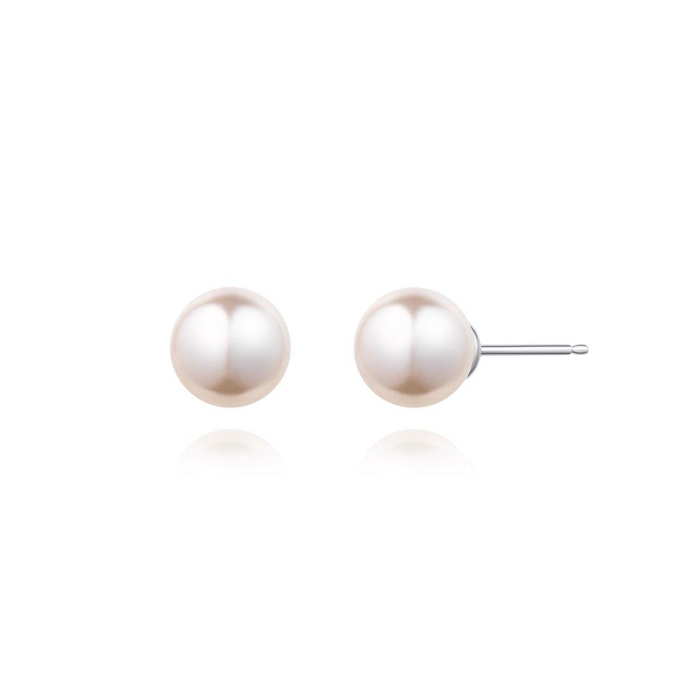 STONEHENGE Silver Pearl Earrings Sa24D01E