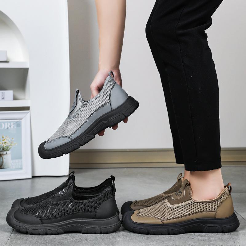 Обувь мужская обувь лето новая сетчатая дышащая повседневная обувь на одном педале ленивая обувь легкая мягкая подошва обувь для папы