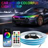 RGB Подсветка капота автомобиля Светодиодная Цветная Бегущая Фара Декоративная Атмосферная Лампа Модифицированные Дневные Ходовые Огни Управление через Приложение