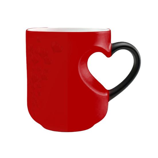 Кружка-сердце с меняющимся цветом 11 унций Магическая керамическая кружка раскрывает скрытый узор Кофейная кружка для горячих напитков Романтический подарок для любителей кофе и чая