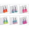 1 Pair Fashion Lovely Candy Color Cartoon Gummy Bear Resin Dangle Drop Earrings