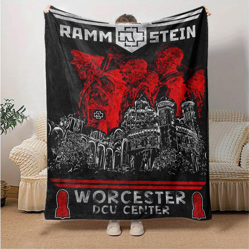 1pc Rammstein Concert Home Decor: Cozy Flannel Blanket, Perfect Gift for Bedroom, Living Room, Travel, Camping, Car, Beach, Office Naps, Ideal Sofa Th