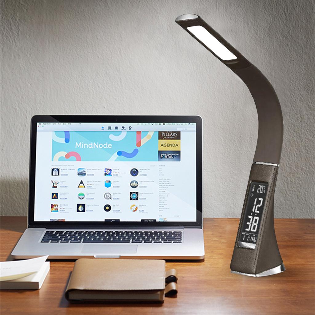 Multifunctional LED Desk Lamp Eye-Caring Table Lamp Adjustable Study Desk Light with Calendar