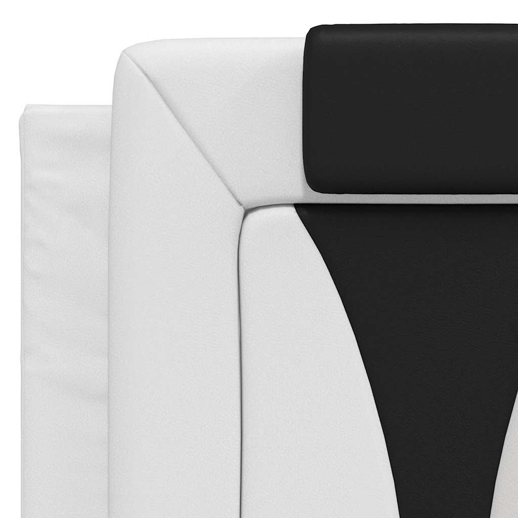 Viana Bed Frame without Mattress White and Black 140 x 200 cm Faux Leather