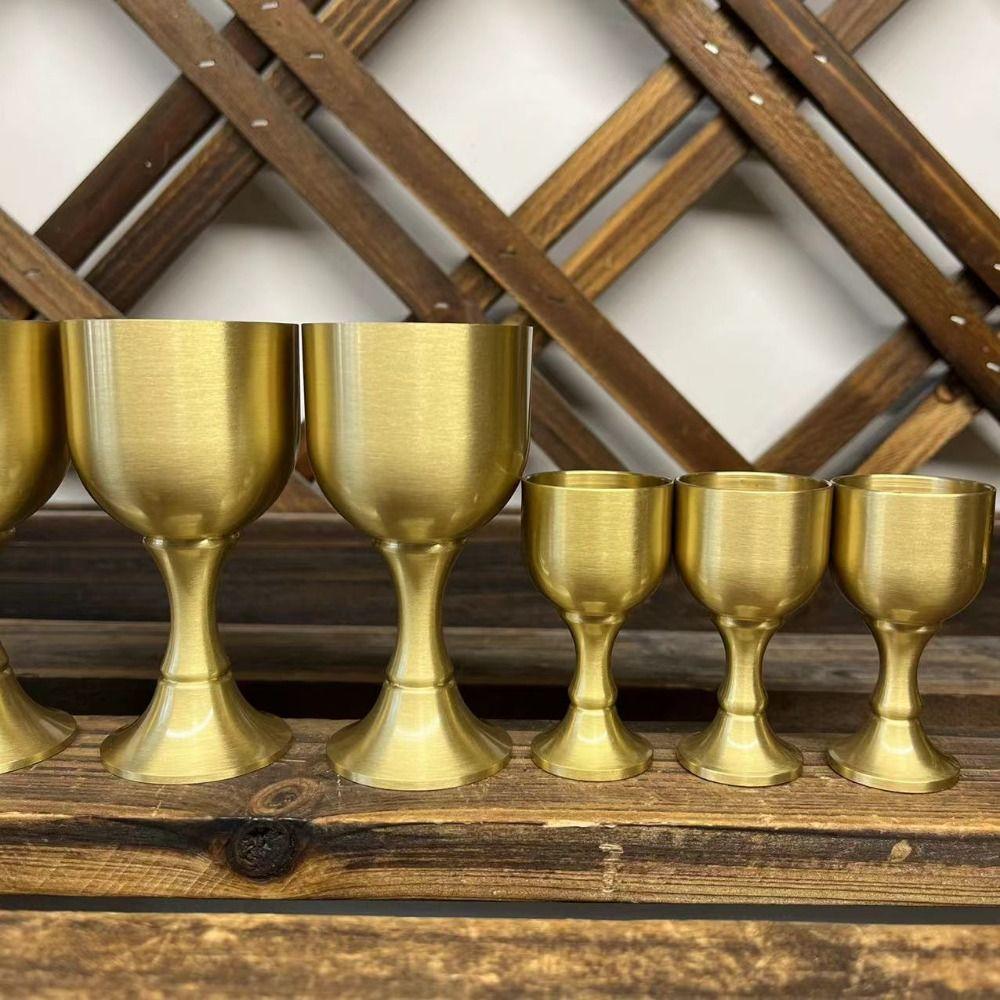Not Fade Desktop Ornaments Wear-resistant Brass Cup Easy to Clean Goblet Cocktail
